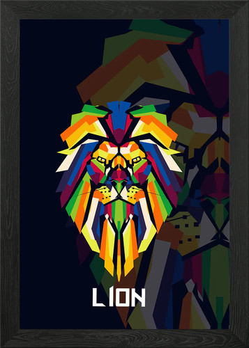 Lion evolution framed wall art - lion,