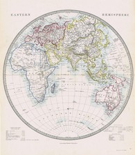 EASTERN HEMISPHERE Antique Map