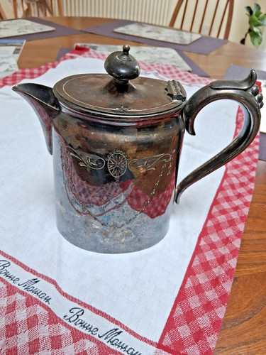 Silver plate hot water jug - plate,