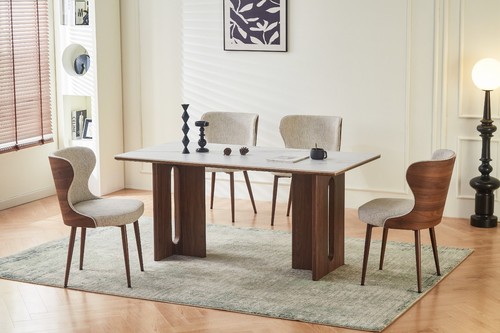 Rinato table walnut white - -,