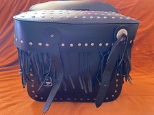 Motorcycle leather black Throw-Over Panniers Saddle Bags.