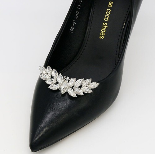 Diamante butterfly shoe clips - diamante,