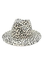 Black leopard print fedora - leopard, hat