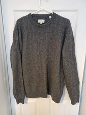 JACK WILLS Mens The Marlow Crew Neck Jumper Sweater Large Grey