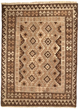 188 x 136 cm | Traditional Handmade Afghan Carpet Kilim Grey Oriental Wool Rug