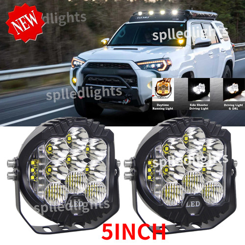 5inch round side shooter led - round,