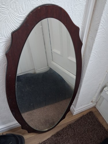 Large oval dark - oval, wooden