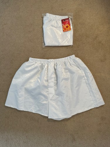 White silky shiny satin boxer - silky,