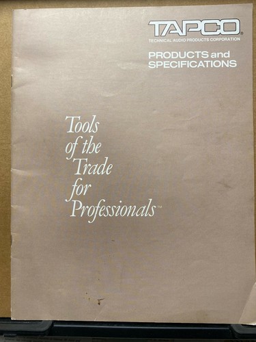 Vtg tapco catalog - catalog, mixers