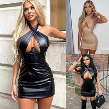 SEXY Ladies Halter Neck PU