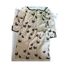 H&M Beige Dog Print Fit &