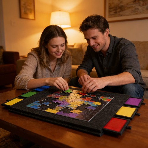 1000pcs tilting puzzle - 1000pcs, board