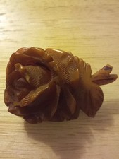 Vintage carved amber bakelite