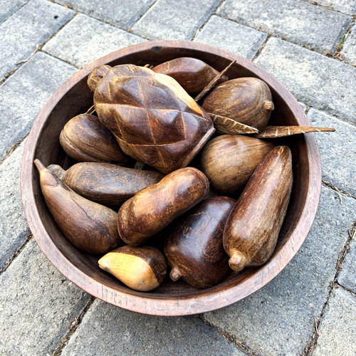 Vintage carved wooden fruit - vintage,