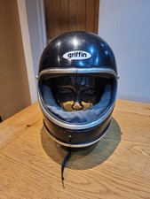 Vintage Retro Griffin Full Face Motorcycle Motorbike Helmet Black