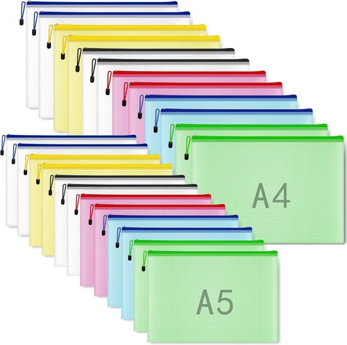 Pcs plastic wallets zip a4 - 24,