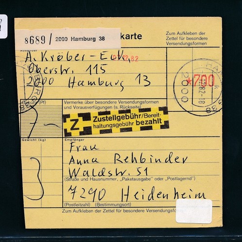 27759 parcel card 1982 from - parcel,