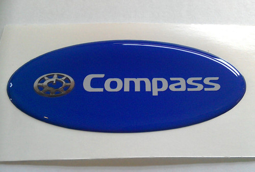 Compass blue oval - blue, resin