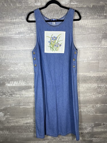 Vtg floral hand painted denim - vtg,