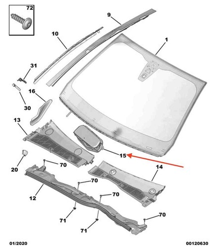 Peugeot 2008 windscreen leaf - peugeot,