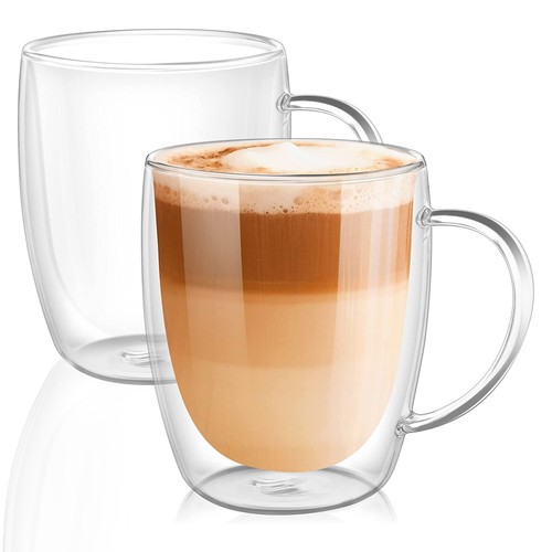 Glass coffee mug - double, wall