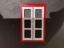 Not Hobbies Dolls House Window Square paned Dark Red White Double Opening