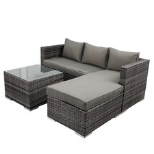 Rattan Garden Furniture Patio Corner Sofa Set Lounger Table Outdoor Conservatory