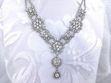 vintage diamante wedding bridal Statement necklace jewellery Butler Wilson Style