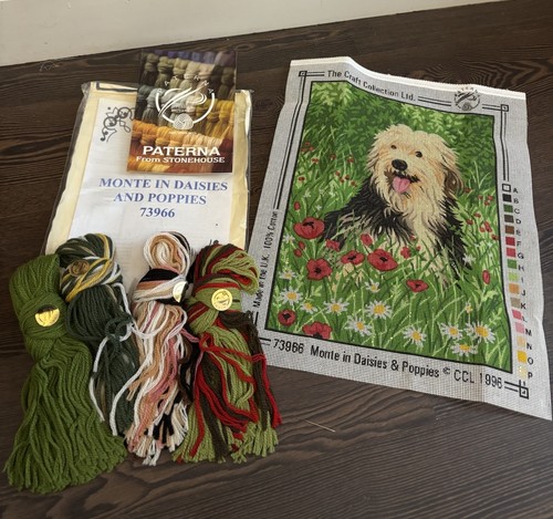 Vintage 1990s dog - &, poppies