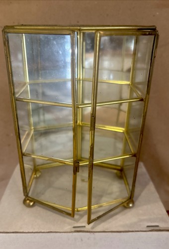 Glass with brass hanging curio - glass,