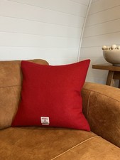 Harris tweed berry red cushion - harris,