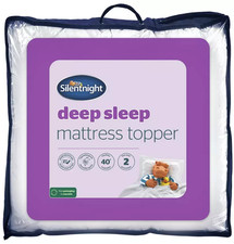 Silentnight 2.5cm Deep Sleep Mattress Topper King White Polyester Washable New