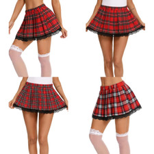 RSLOVE Women Plaid Skirt Role