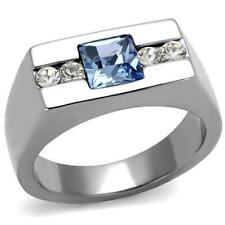 Mens blue sapphire ring signet