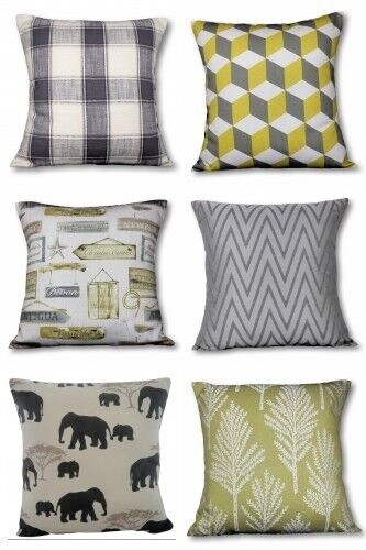 Cushion cover grey ochre - ,