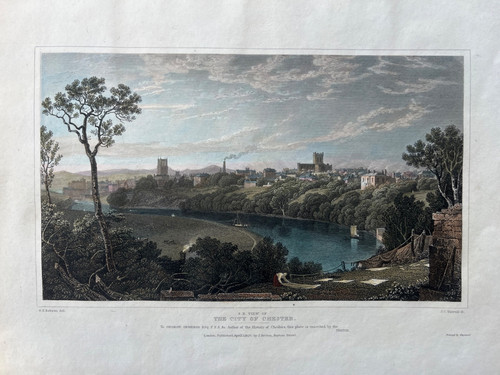 1827 antique print view - 1827, print;