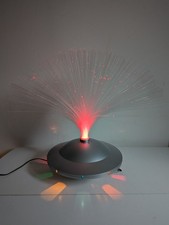 Vintage UFO SPACE SHIP Rotating Colour Flashing Changing Fibre Optic Light Lamp