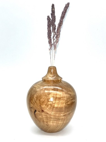Hand turned wooden bud vase