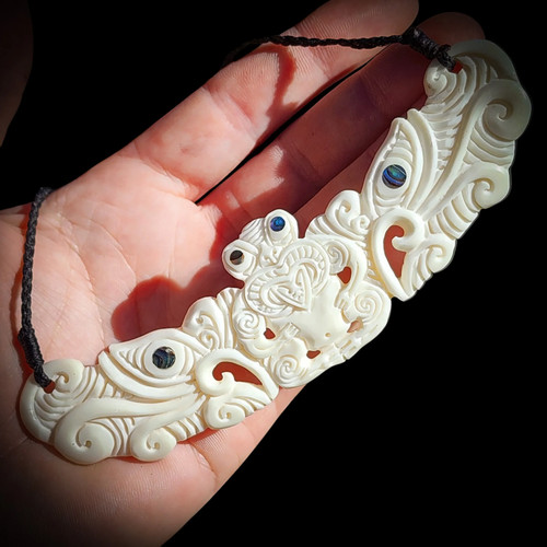 Maori cow bone pendant - nz,