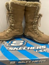 Skechers Grand Jams Unlimited Faux Fur Lined Suede Calf Boots UK Size 6 EU 39