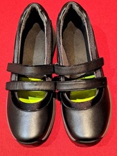 CLARKS Walk Wave Mary Jane Shoes Leather Black Adjustable Strap Comfy Size 5 (D)