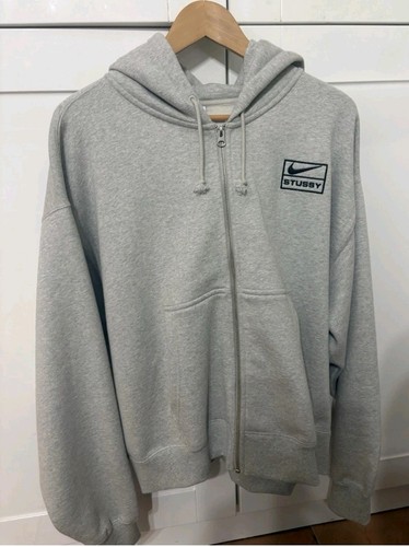 Nike stussy grey zip hoodie - nike, zip-up
