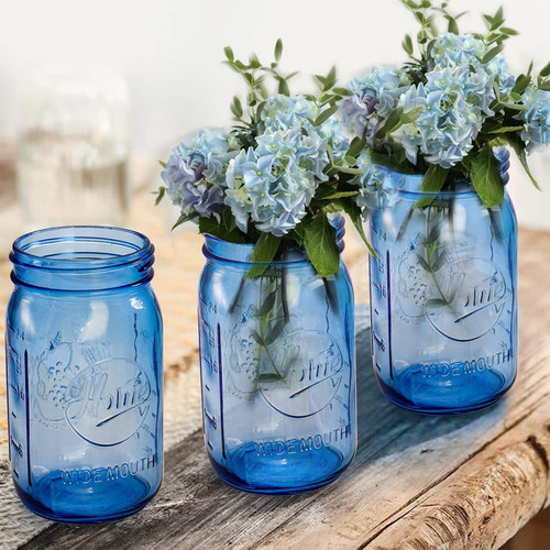 Pack 32oz vintage blue mason - 6,