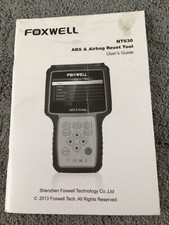 foxwell nt630 abs & airbag reset tool user guide manual only no tool