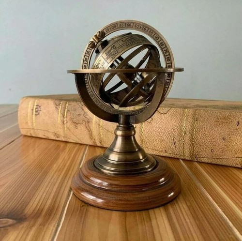 Antique brass armillary - brass,