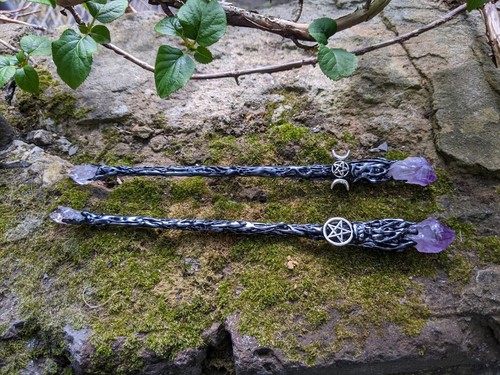 Amethyst witch wand - witch, wand,