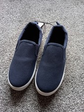 Boys Blue Slip On Canvas Shoes