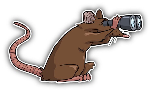 Rat binocular cartoon car - rat,