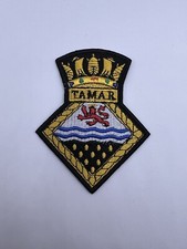 Royal Navy Tamar Badge Royal Naval Tamar Machine Embroidered Patch Iron On Patch