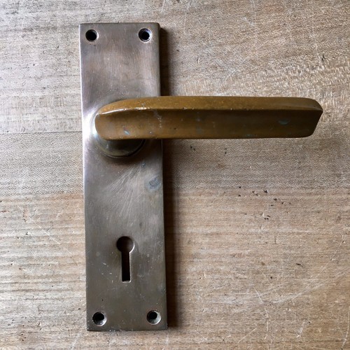 Vintage brass door lever - vintage,